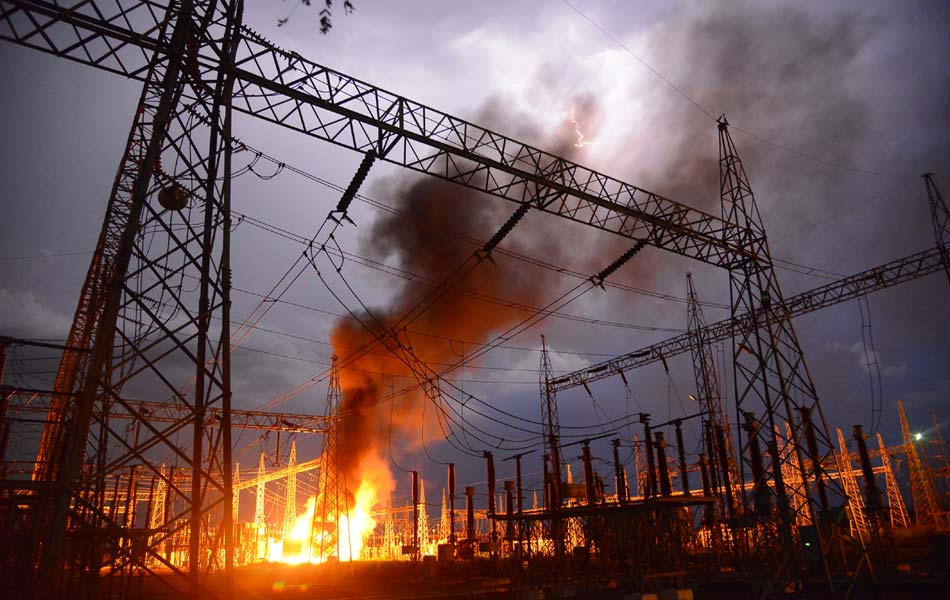 Fire accident at sub station - Sakshi1