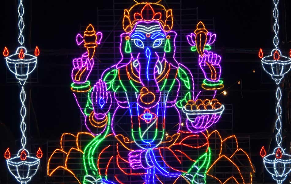 electrical lighting in vinayaka temple - Sakshi5