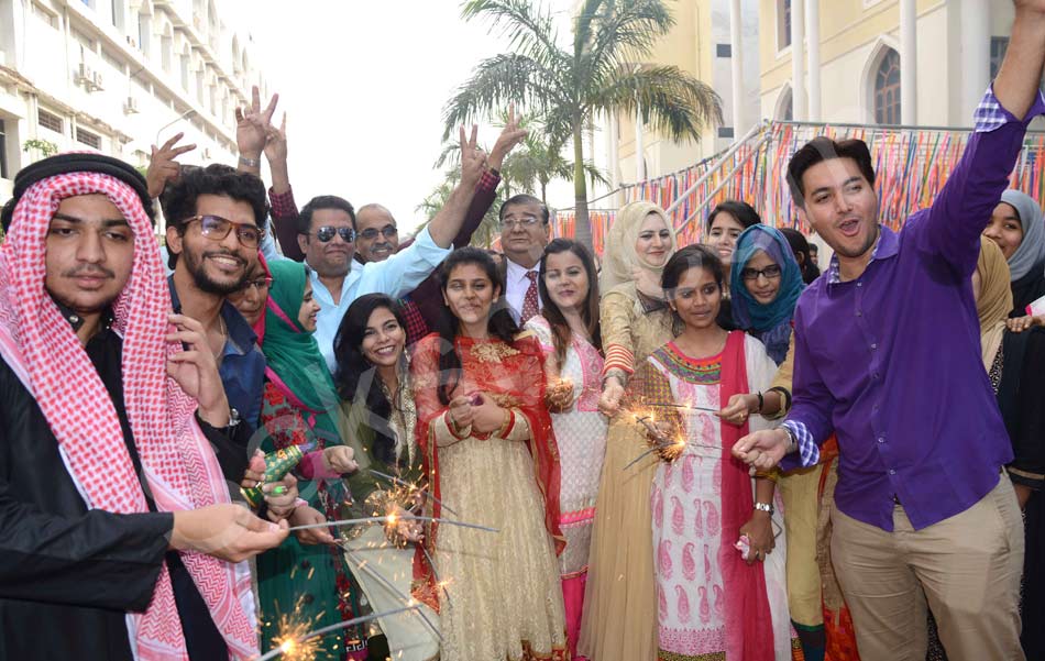 Diwali Celebrations in Minority College Heroine mannara chopra10