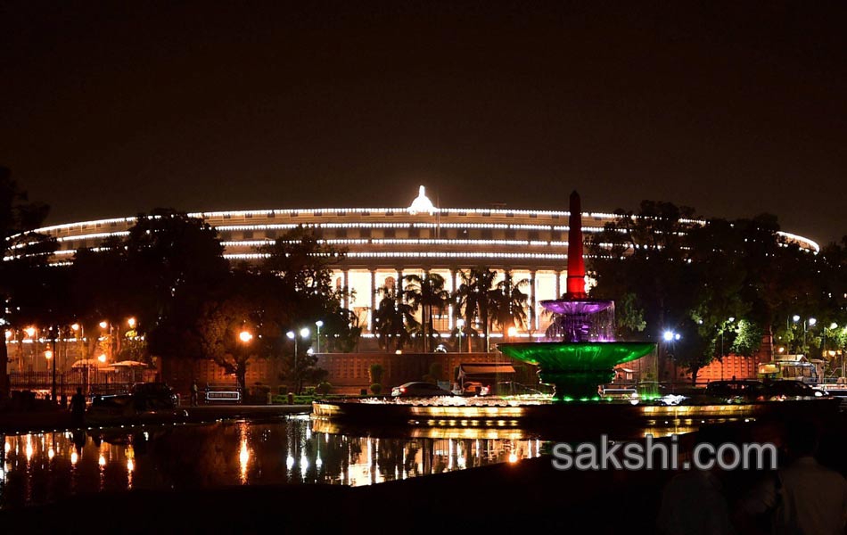 GST Launch President Pranab Mukherjee and PM Modi - Sakshi14