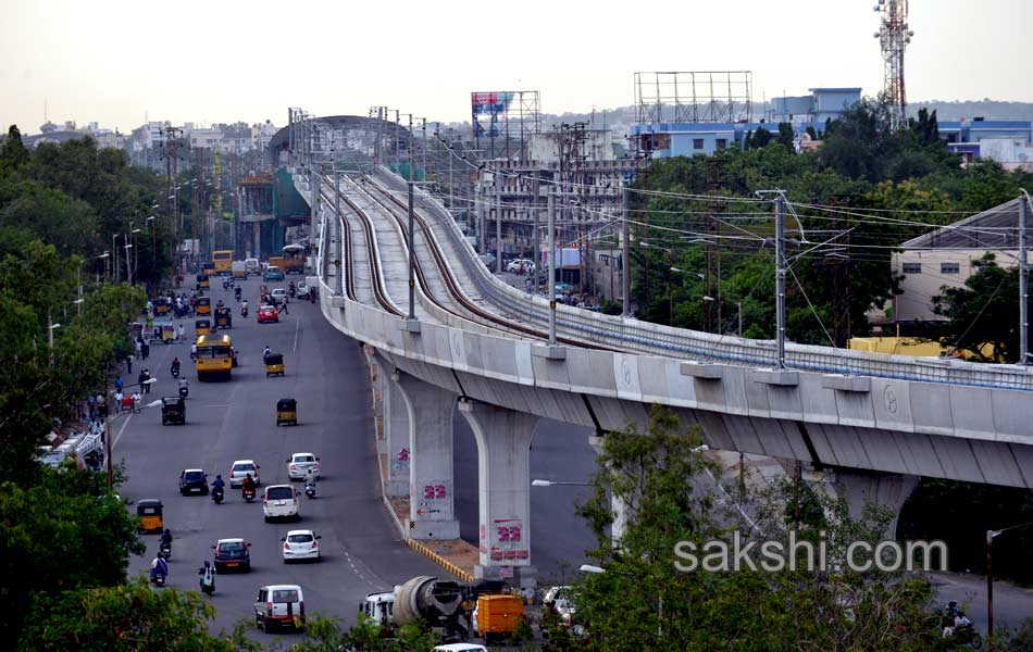 Hyderabad Metro Rail Test Run scenes - Sakshi5