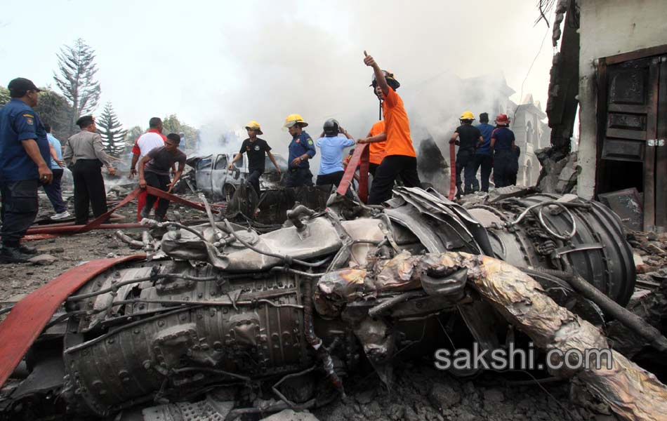 38 dead after Indonesian military plane crashes in flames10