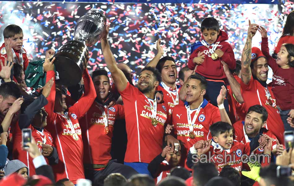 celebration upon winning the Copa America 201517