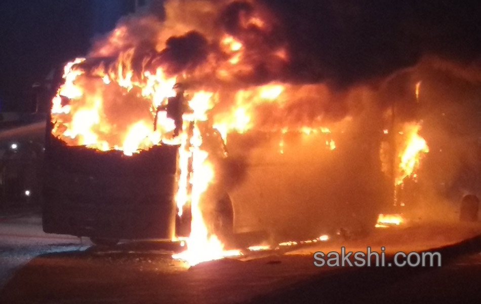 Volvo bus fire near visakhapatam - Sakshi7