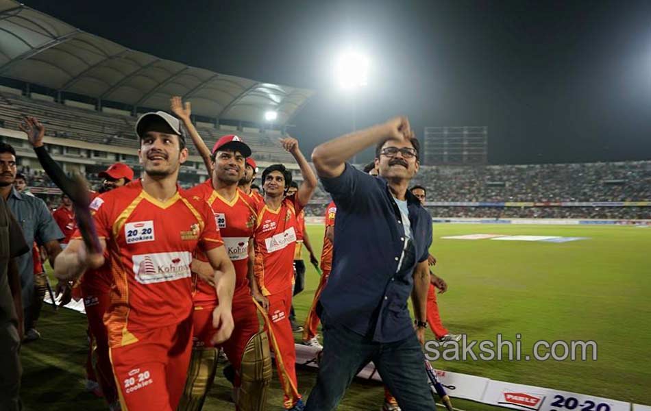 CCL6  winner Telugu warriors won by 211 runs5