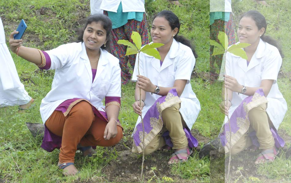 selfi with tree plant - Sakshi3