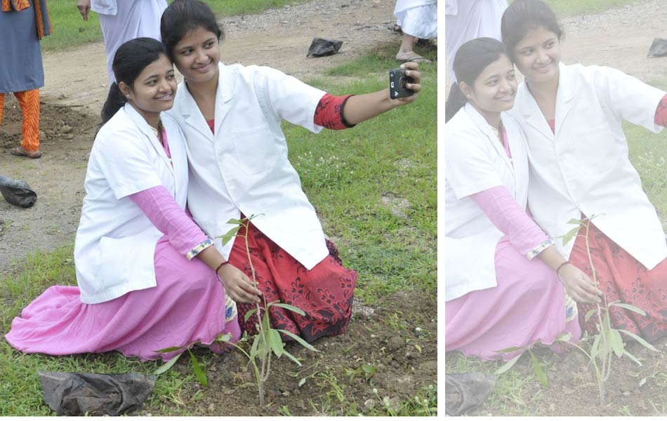 selfi with tree plant - Sakshi12