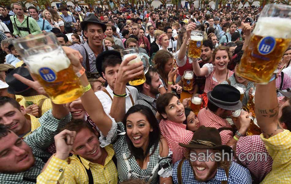 Visitors enjoys the Oktoberfest beer festival in Munich  Germany6