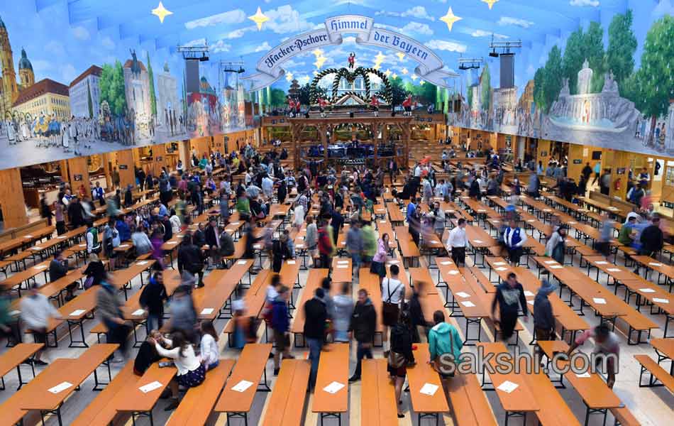 Visitors enjoys the Oktoberfest beer festival in Munich  Germany10