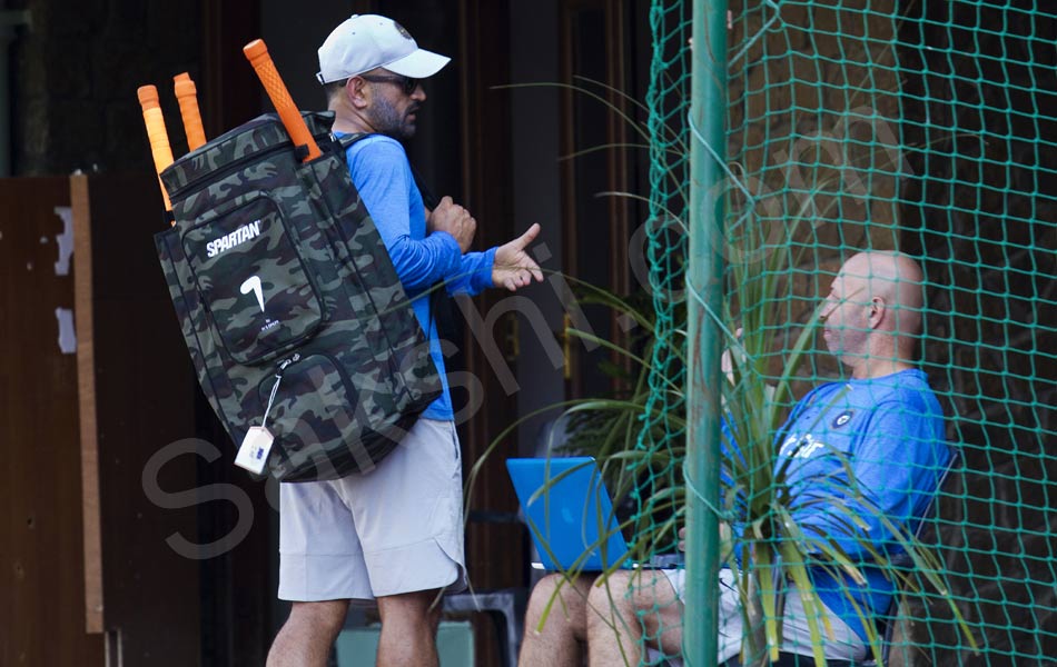 Team India players at a practice session5