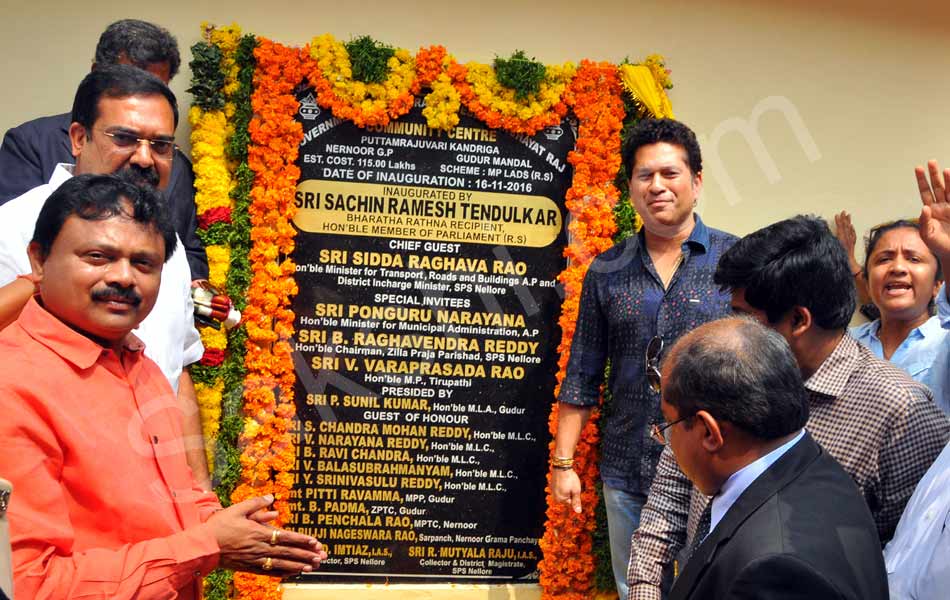 Sachin visits his adopted village Puttamraju Kandrika in AP2