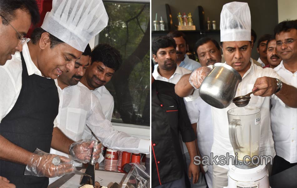 Telangana CM son KTR sells icecream for his party - Sakshi8