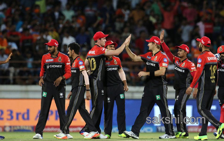 RCB celebrates after win the match during match - Sakshi1