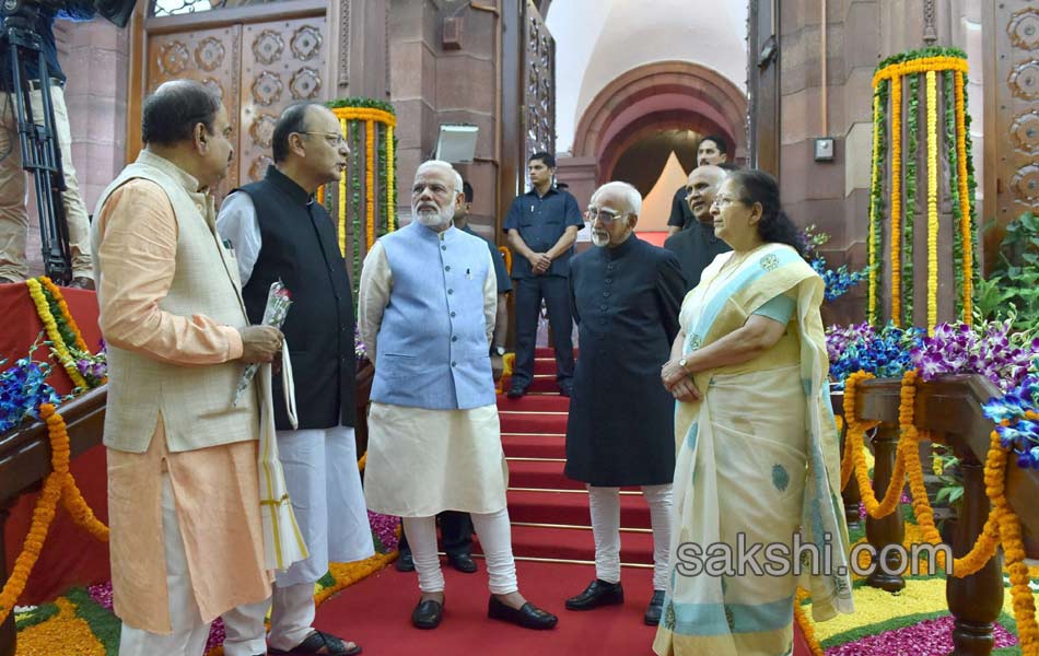 GST Launch President Pranab Mukherjee and PM Modi - Sakshi11