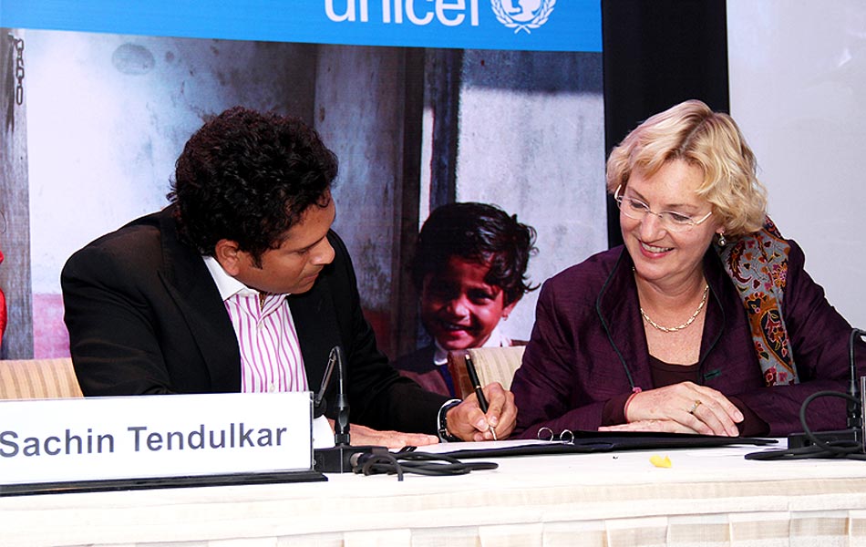 Sachin Tendulkar as the UNICEF Ambassador for South Asia6