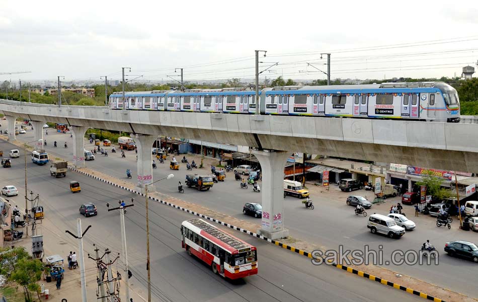 Hyderabad Metro Rail Test Run scenes - Sakshi15