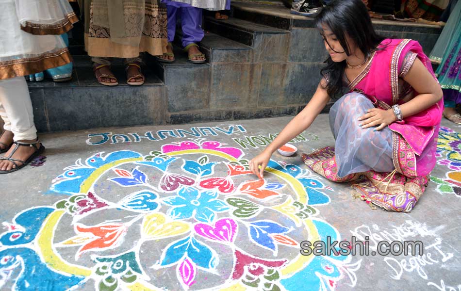 rangoli compitation at jahnavi degree college1