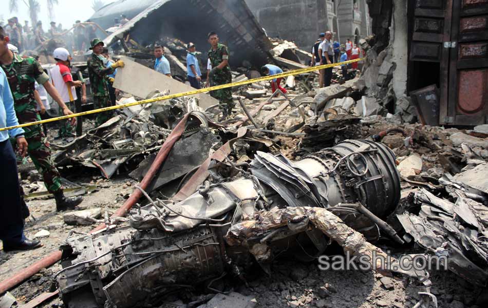 38 dead after Indonesian military plane crashes in flames13