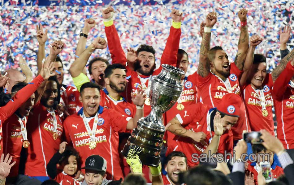 celebration upon winning the Copa America 20151