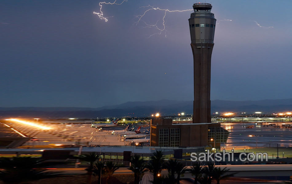 A thunderstorm is seen northwest of the Las Vegas - Sakshi2