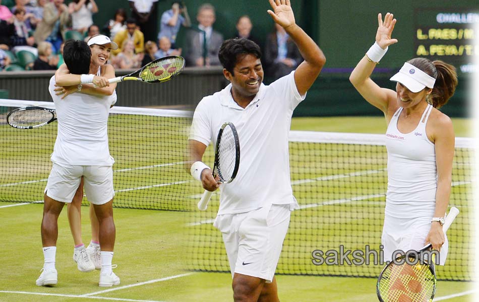 Hingis and Paes win wimbledon mixed doubles title6