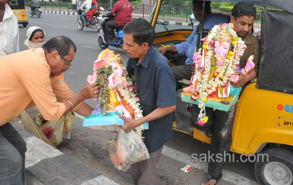 Lord Ganesha idol is immersed in water - Sakshi13