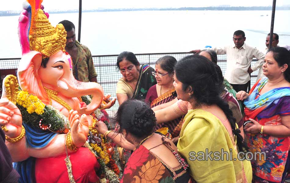 Lord Ganesha idol is immersed in water - Sakshi17