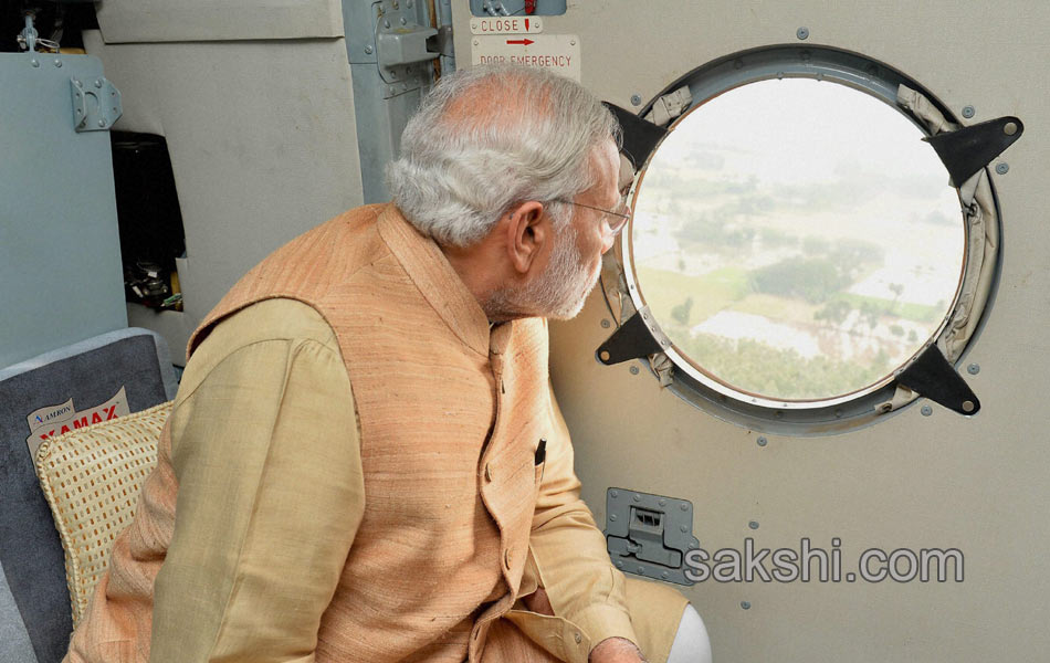 modi aerial survey - Sakshi4