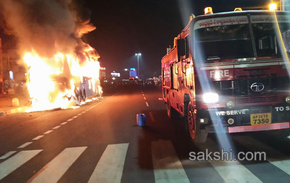 Volvo bus fire near visakhapatam - Sakshi3