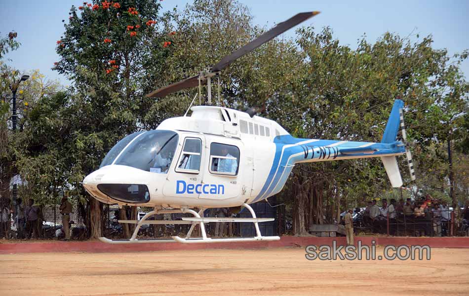 Helicopter joy ride launched in Hyderabad - Sakshi2