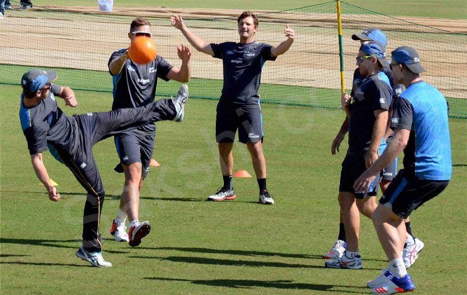 Team India players at a practice session6