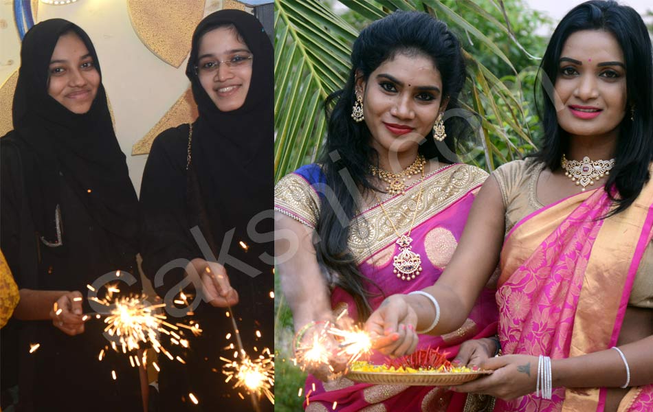 Diwali Celebrations in Minority College Heroine mannara chopra13