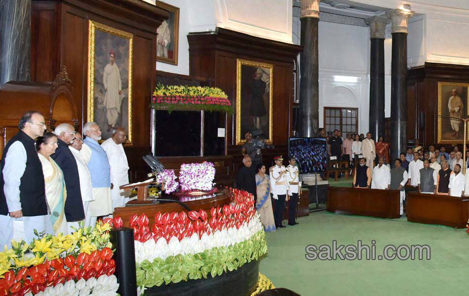 GST Launch President Pranab Mukherjee and PM Modi - Sakshi15