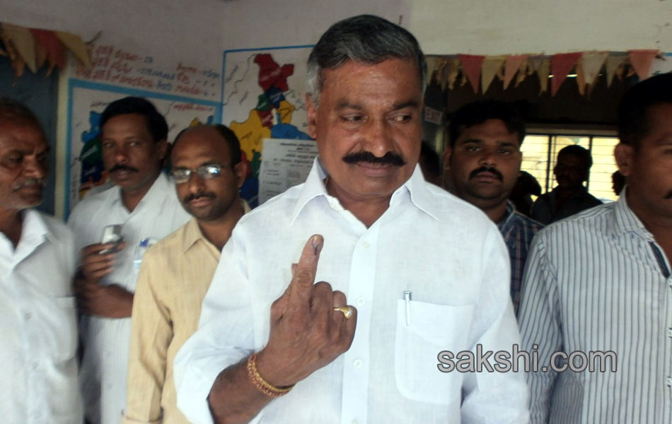 political leaders cast their Votes Elections 2014 in seemandhra - Sakshi31