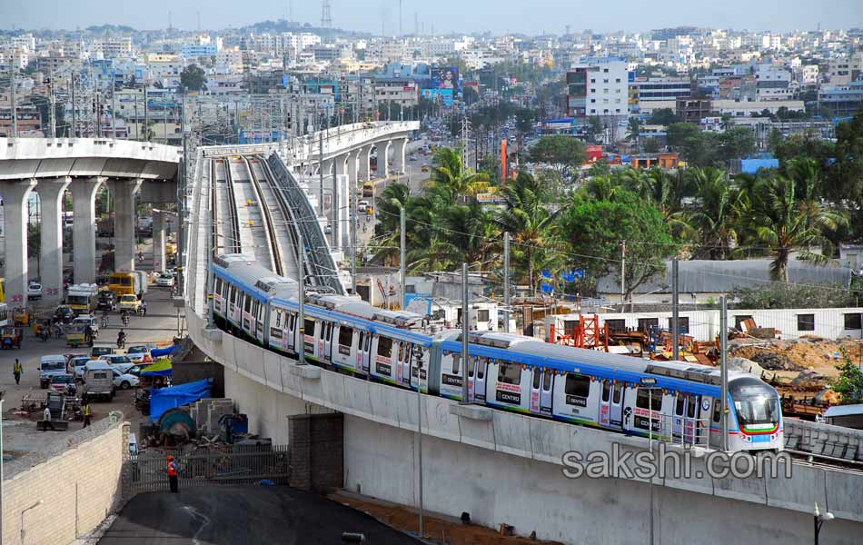 Hyderabad Metro Rail Test Run scenes - Sakshi4