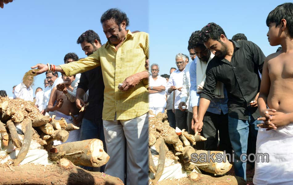 completion of nandamuri janakiram last rites - Sakshi1