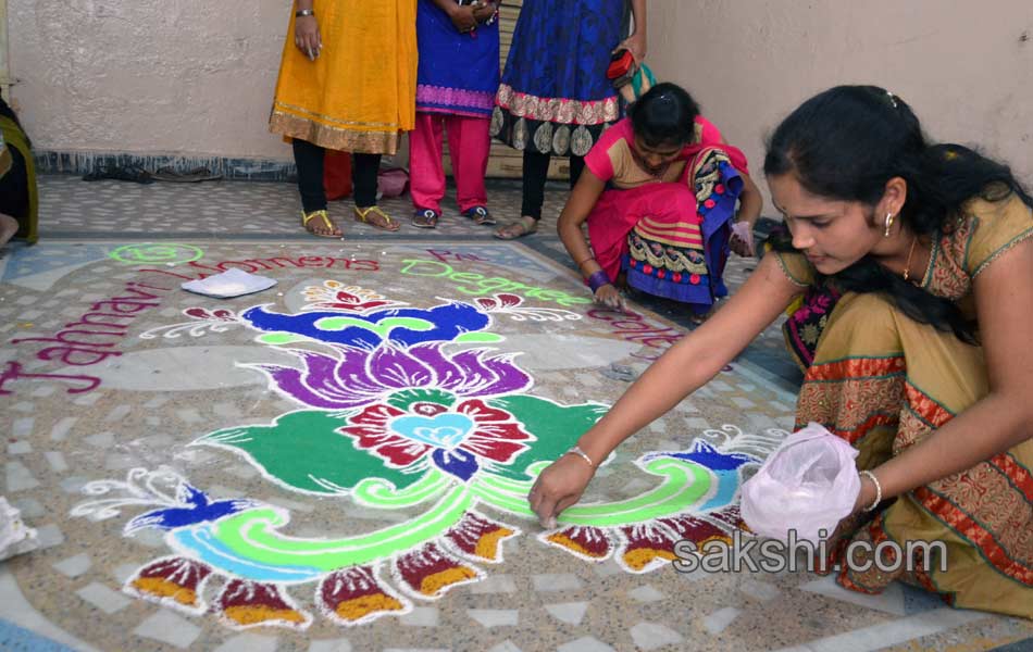 rangoli compitation at jahnavi degree college2