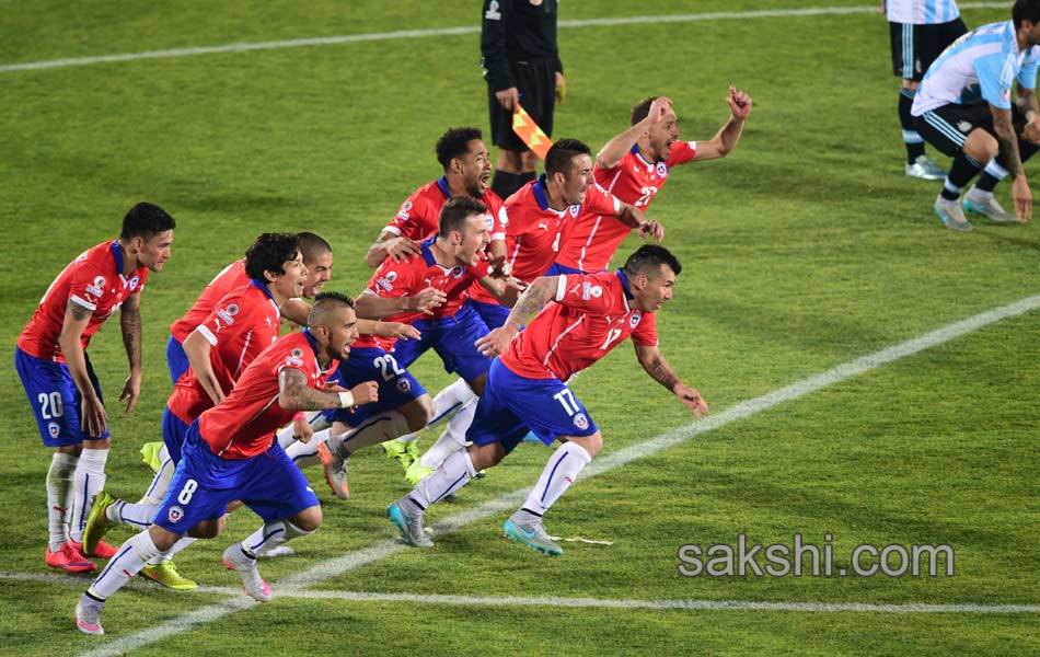 celebration upon winning the Copa America 20157