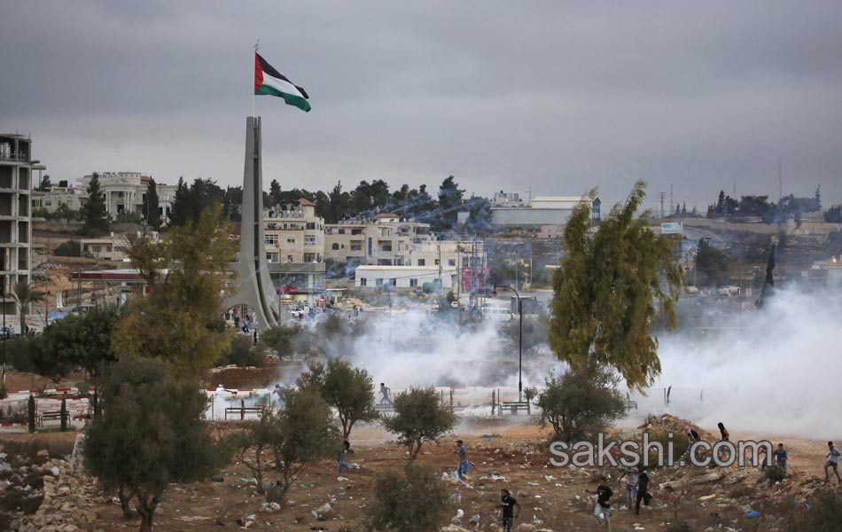 Palestinian demonstrators during clashes in the West Bank3