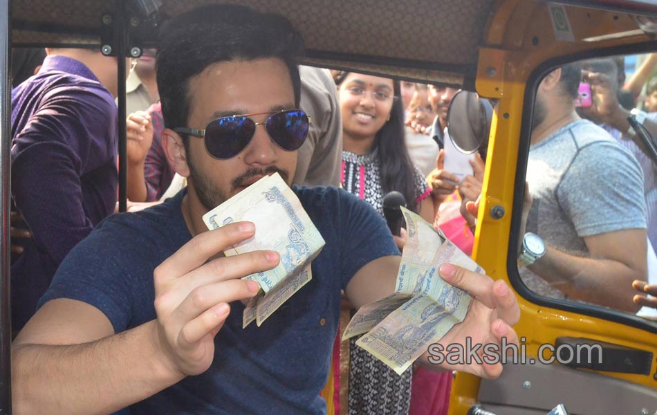 Akhil Akkineni at Khammam to Drive an Auto - Sakshi4