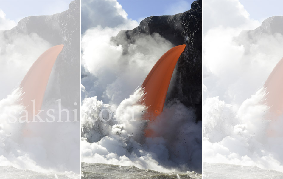 Massive lava stream exploding into ocean in Hawaii8