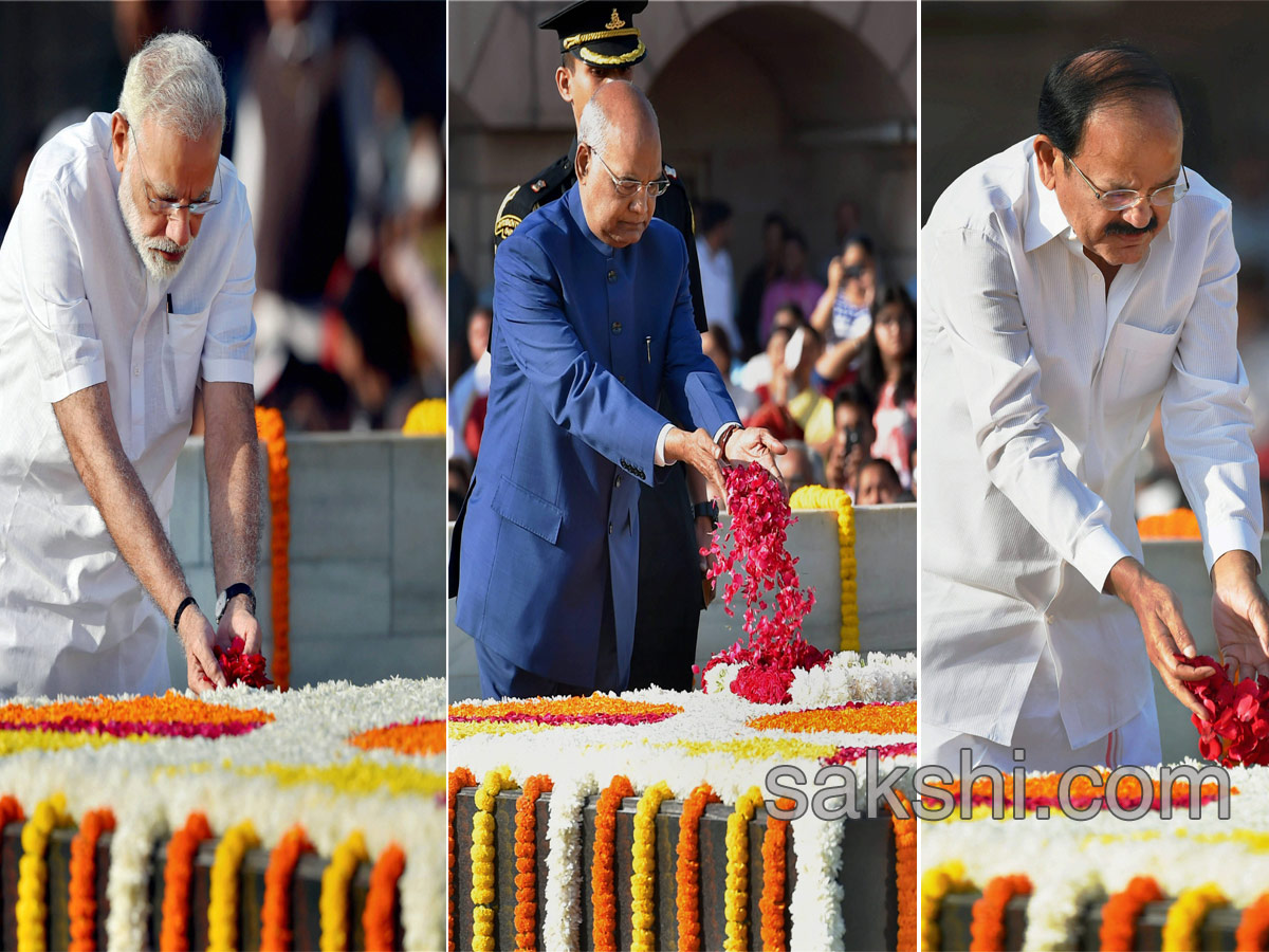 148th birth anniversary at Rajghat in New Delhi  - Sakshi1