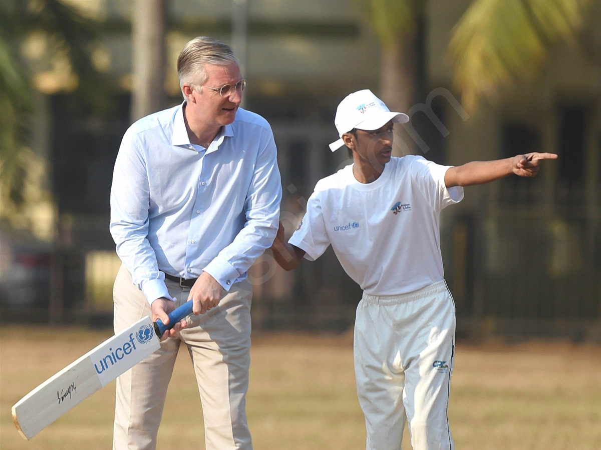 King Philippe And Queen Mathilde of Belgium Learn 'Tricks of The Trade' From Virender Sehwag - Sakshi3