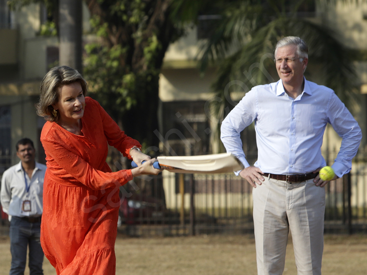 King Philippe And Queen Mathilde of Belgium Learn 'Tricks of The Trade' From Virender Sehwag - Sakshi9