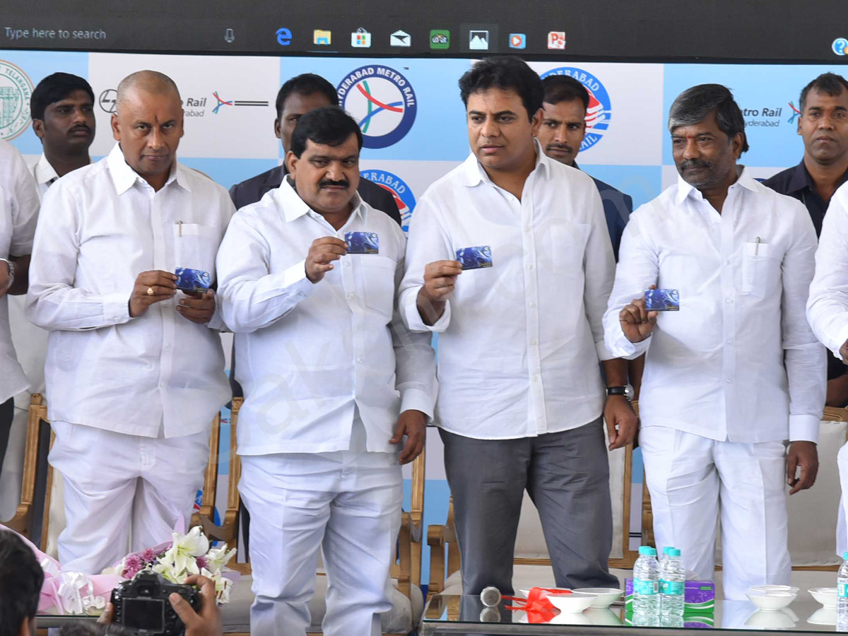 Minister KTR & Leaders Takes Ride In Hyderabad Metro Rail  - Sakshi14