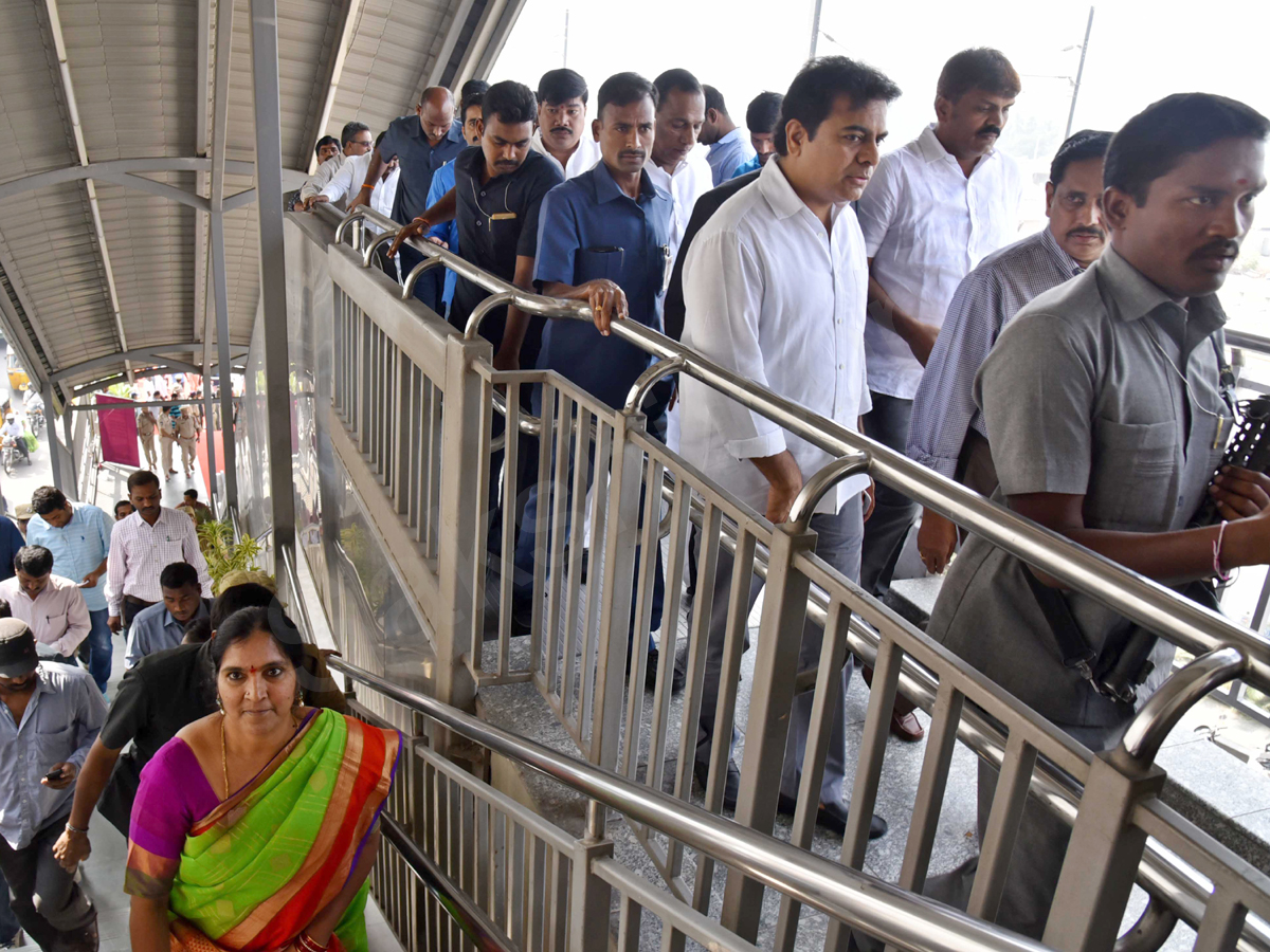 Minister KTR & Leaders Takes Ride In Hyderabad Metro Rail  - Sakshi10