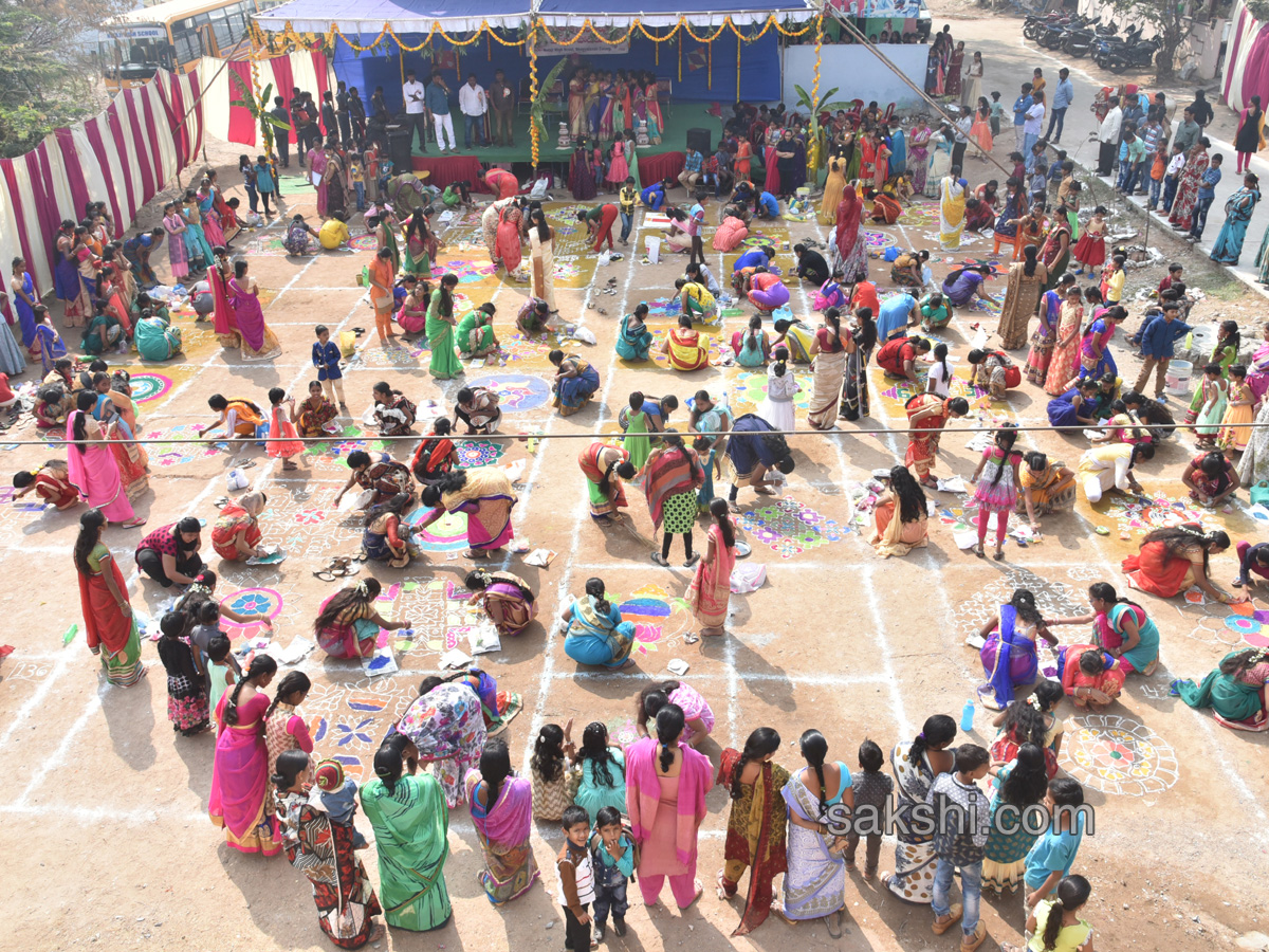 Sakshi Sankranthi Rangoli Competition at Netaji High School  - Sakshi11