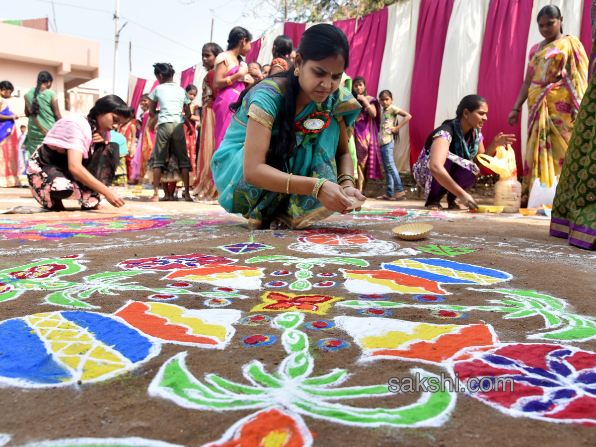 Sakshi Sankranthi Rangoli Competition at Netaji High School  - Sakshi2