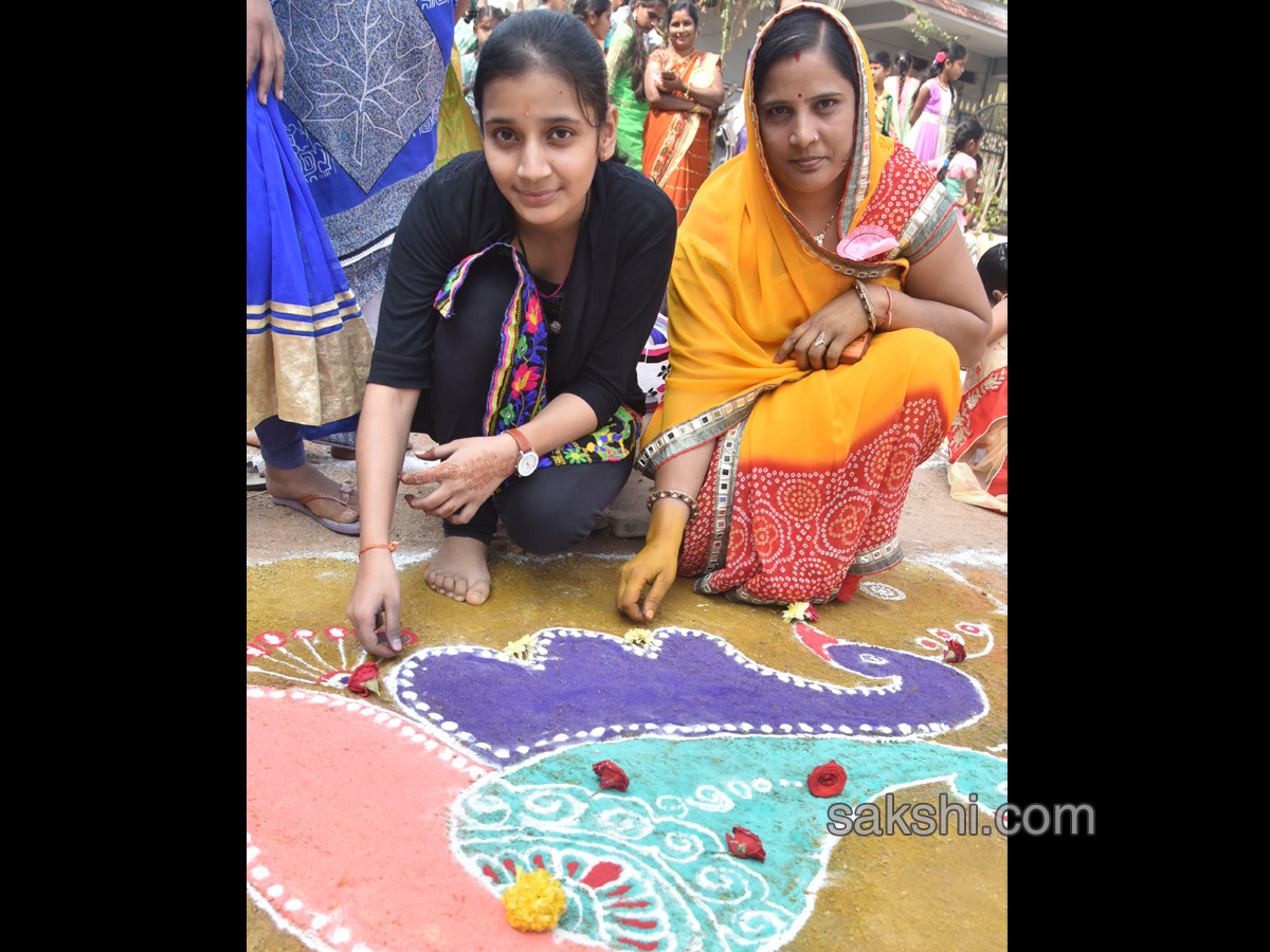 Sakshi Sankranthi Rangoli Competition at Netaji High School  - Sakshi22