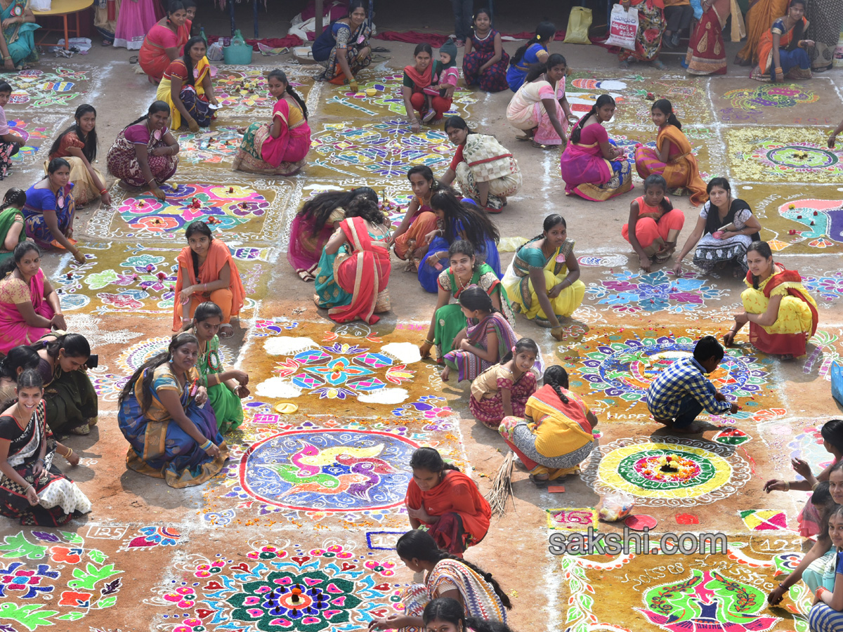 Sakshi Sankranthi Rangoli Competition at Netaji High School  - Sakshi7